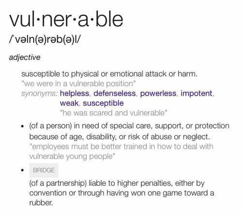 Vulnerable definition.